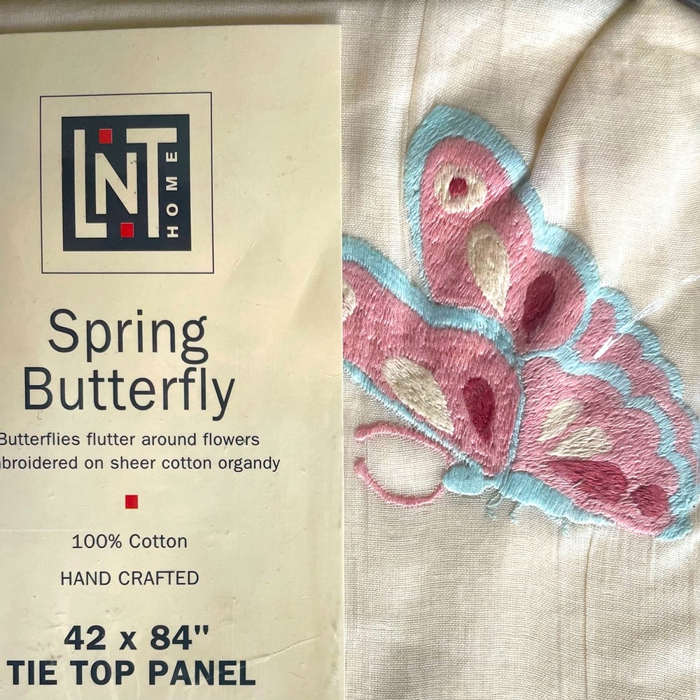 Spring Butterfly 100% Cotton Hand Crafted Tie Top Panel - Picture 2 of 6